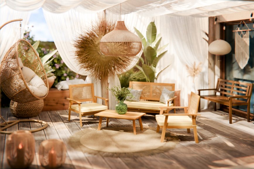 Patio în atmosferă boho